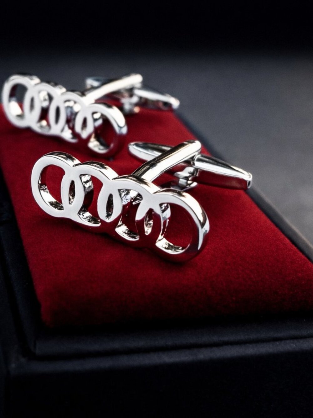 Audi Car Logo Cufflinks Silver Tone Links Gift Father's Day Wedding Birthday A7